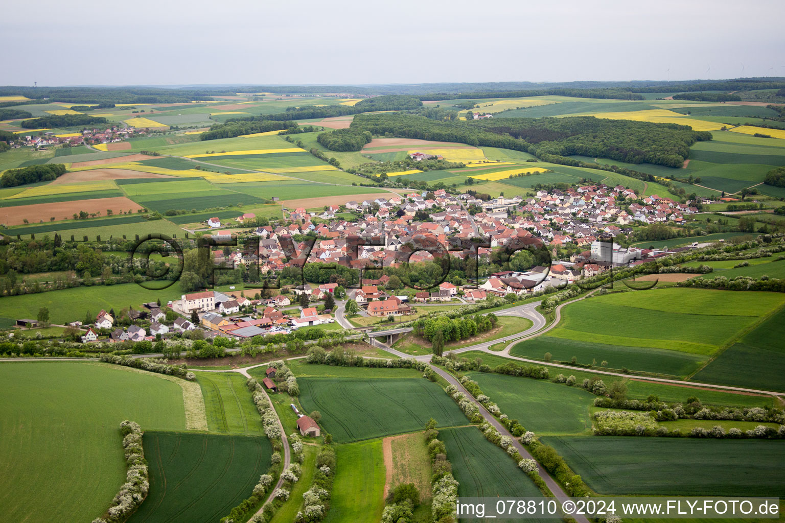 Gänheim in the state Bavaria, Germany from above