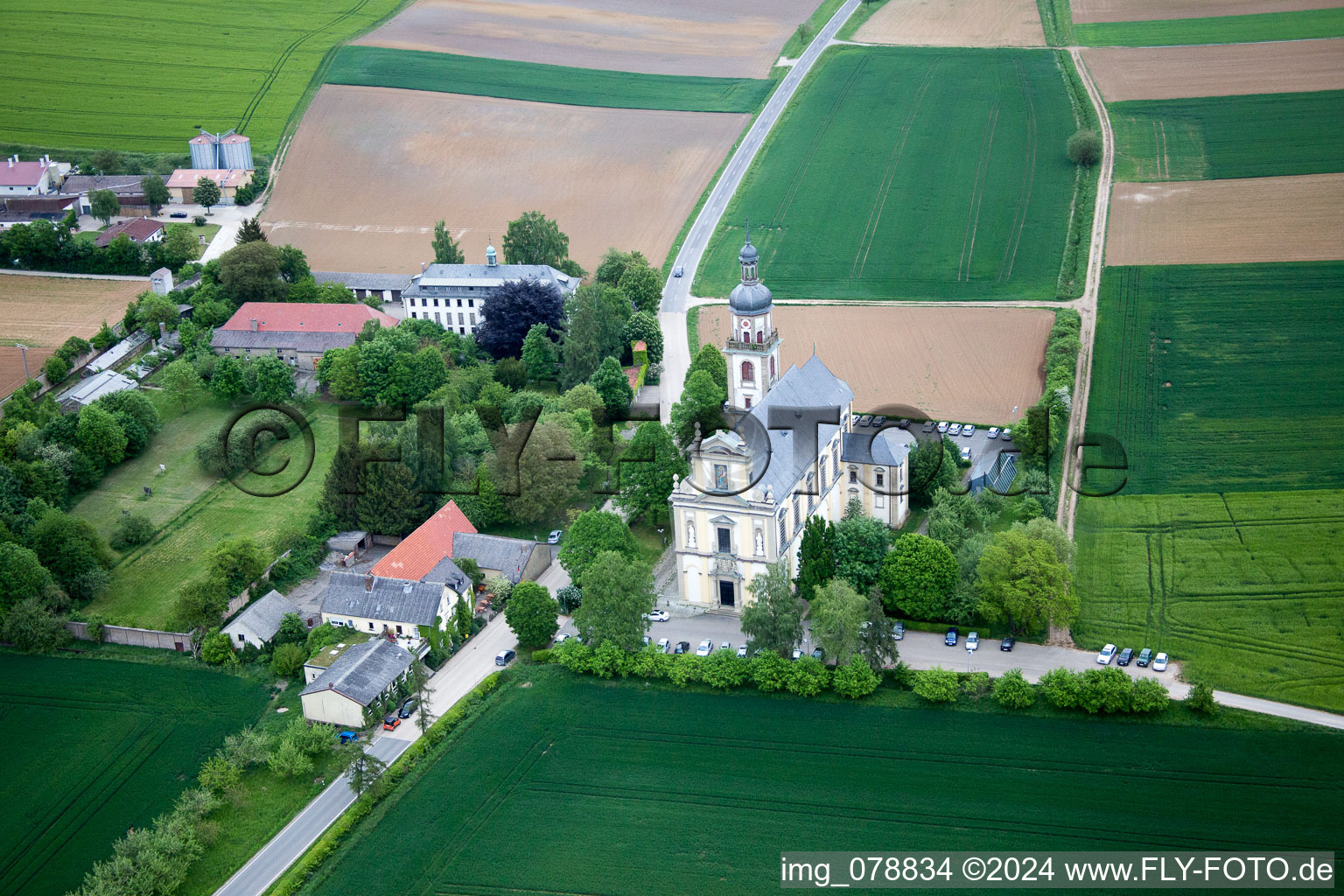 Church building Wallfahrtskirche Faehrbrueck in Hausen in the state Bavaria, Germany