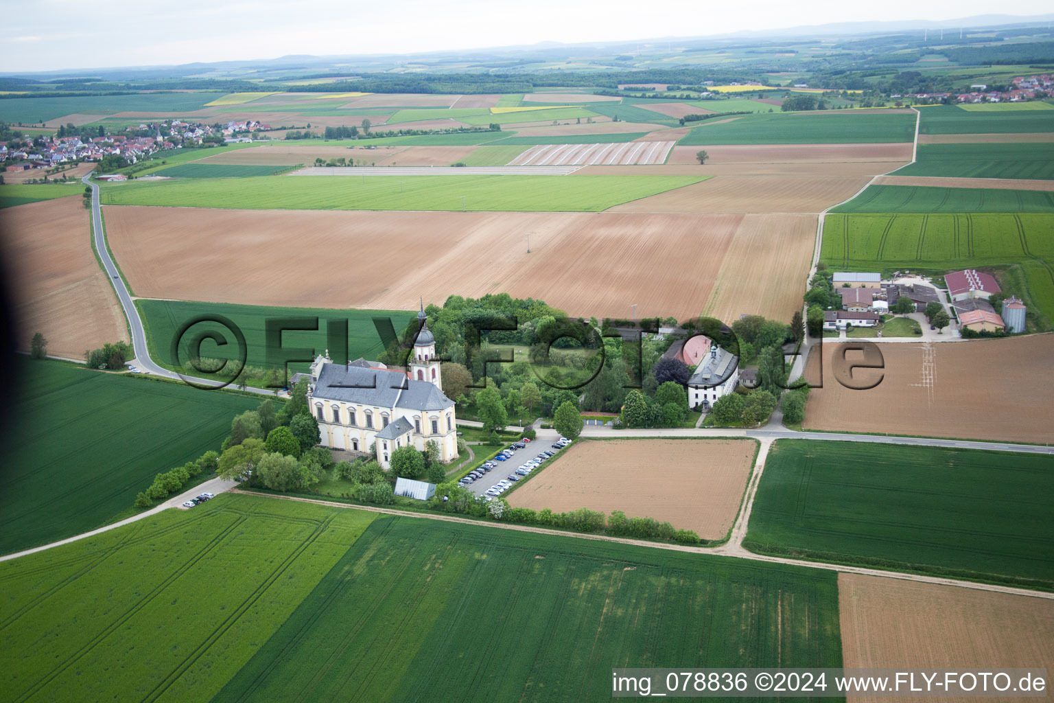 Oblique view of Sanctuary in Fährbrück in the state Bavaria, Germany