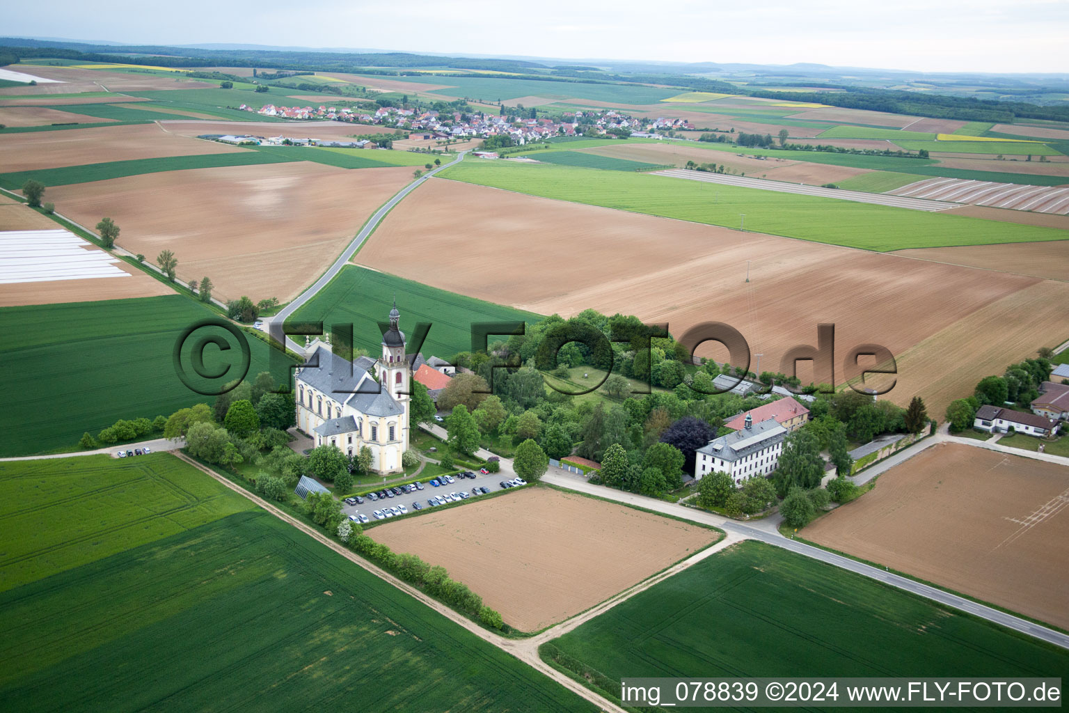 Sanctuary in Fährbrück in the state Bavaria, Germany seen from above