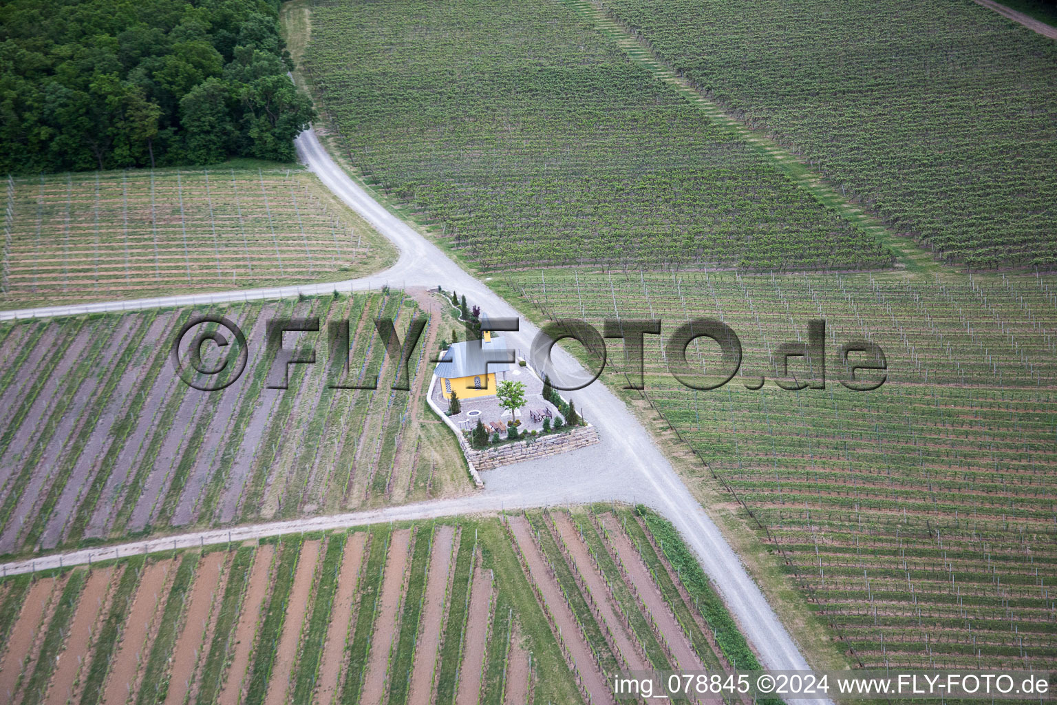 Aerial photograpy of Bergtheim in the state Bavaria, Germany