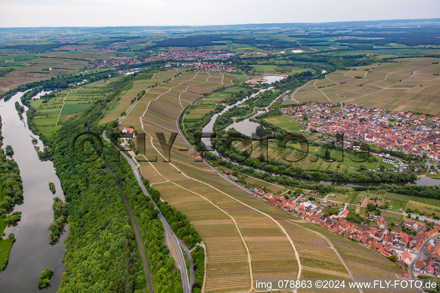 Vogelsburg in the district Escherndorf in Volkach in the state Bavaria, Germany