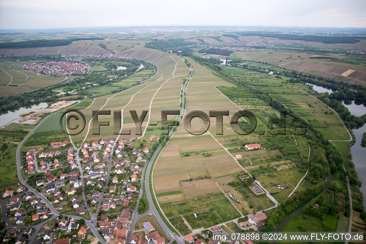 Oblique view of Astheim in the state Bavaria, Germany