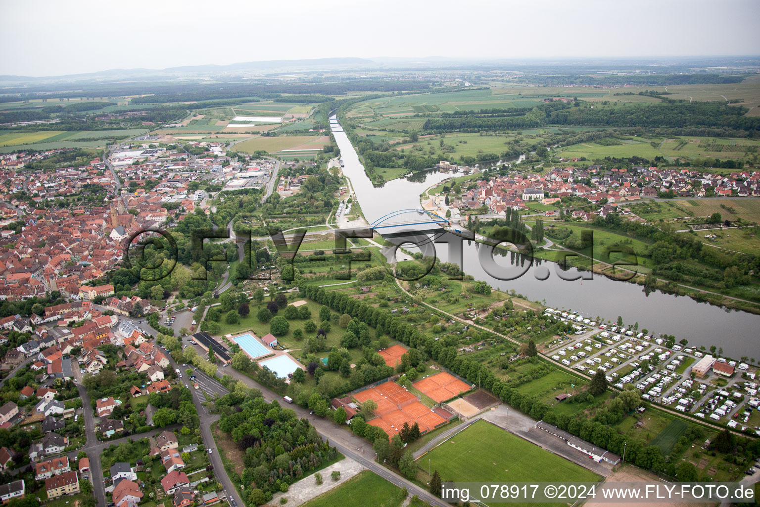 Anchor ground in Volkach in the state Bavaria, Germany