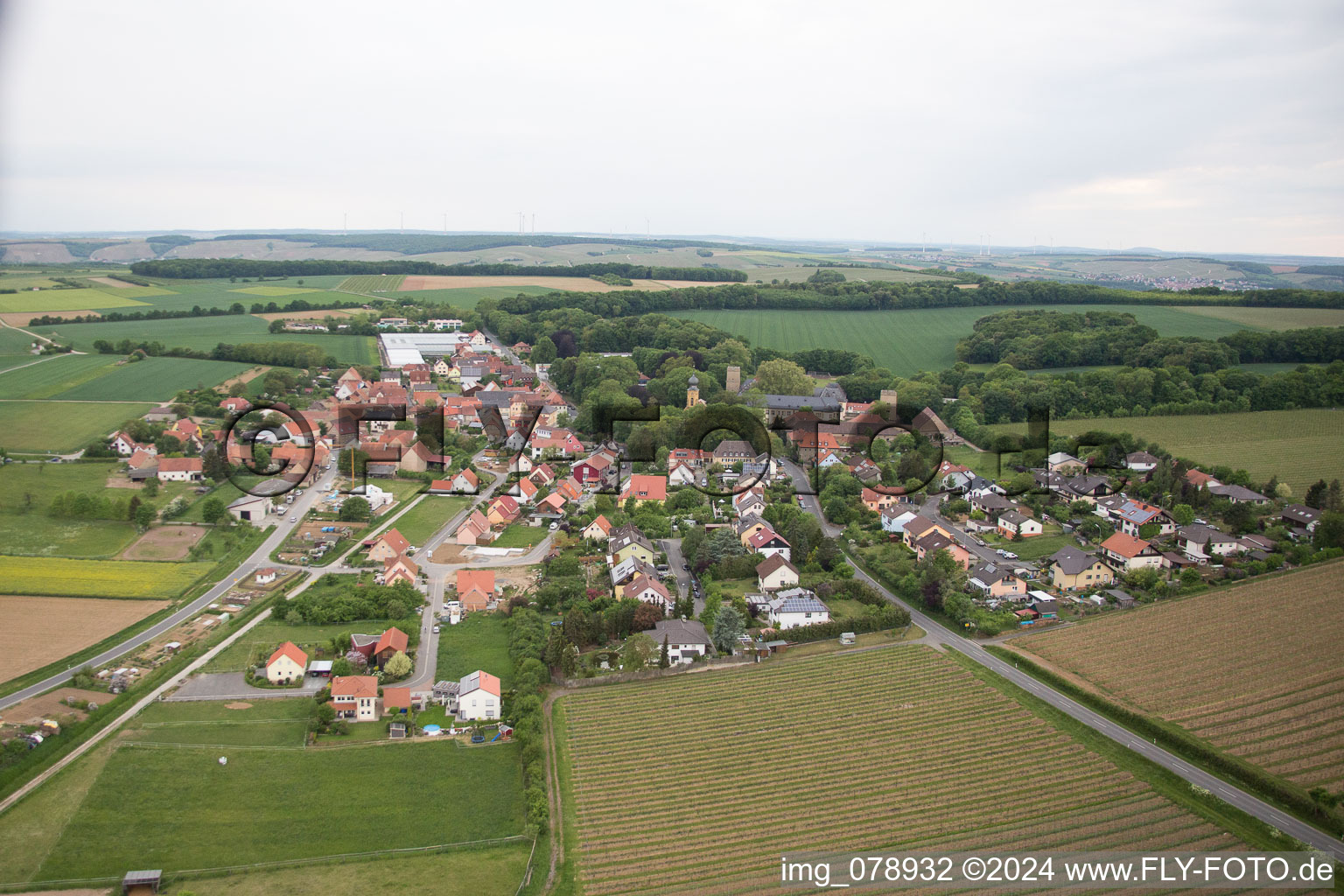 Aerial photograpy of Gaibach in the state Bavaria, Germany