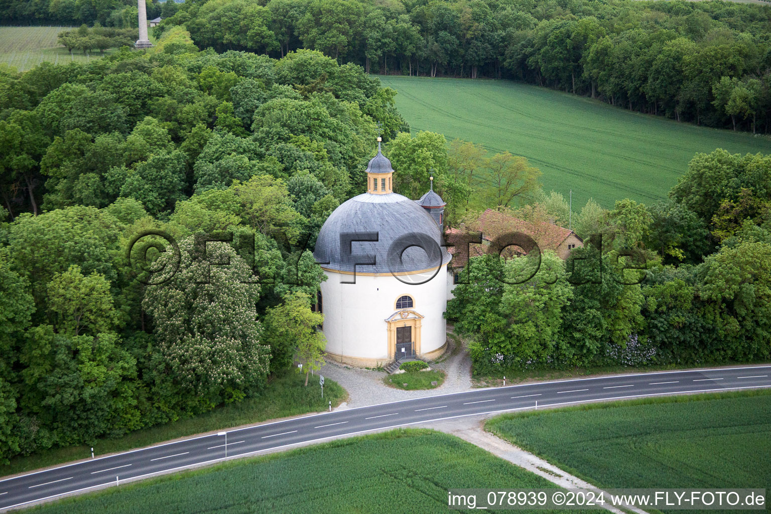 Gaibach in the state Bavaria, Germany seen from above