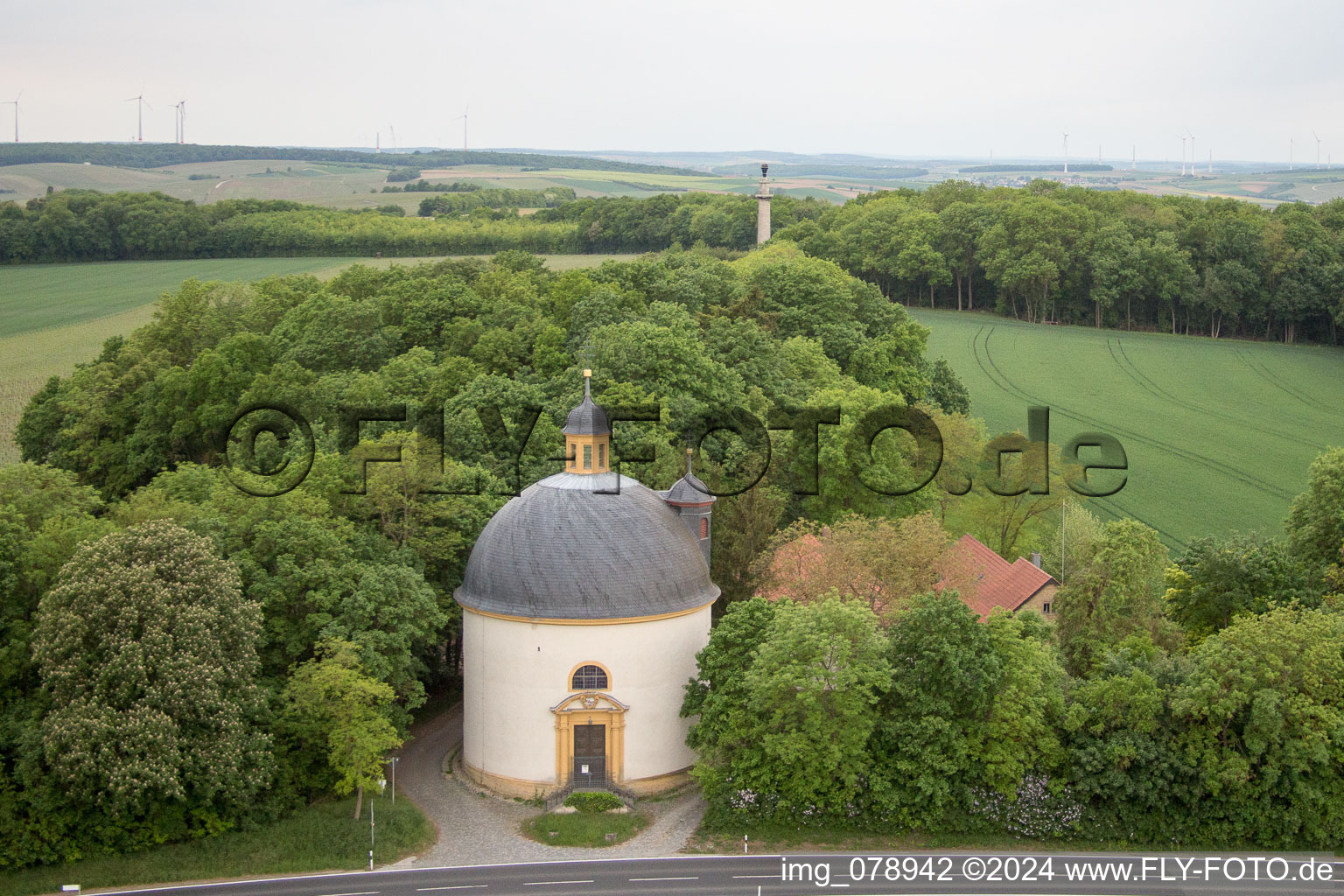 Bird's eye view of Gaibach in the state Bavaria, Germany