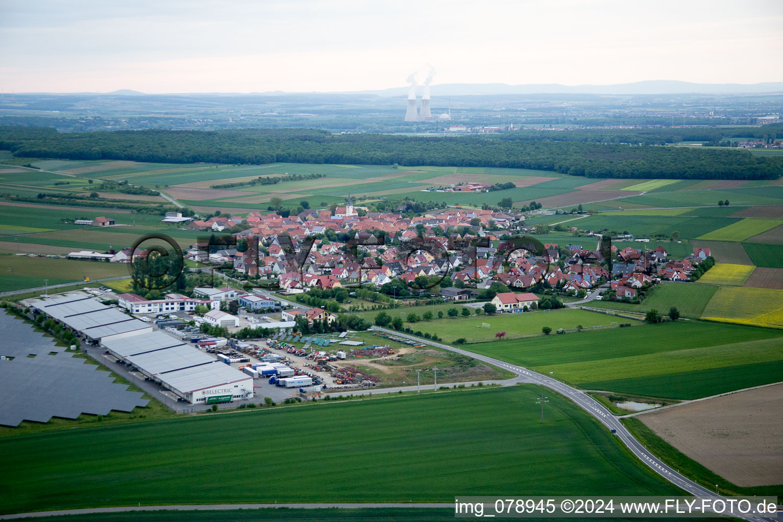 Aerial photograpy of Kolitzheim in the state Bavaria, Germany