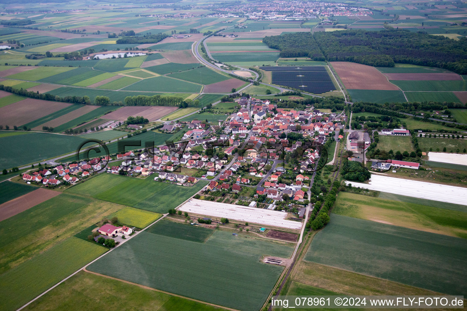 Town View of the streets and houses of the residential areas in the district Alitzheim in Sulzheim in the state Bavaria