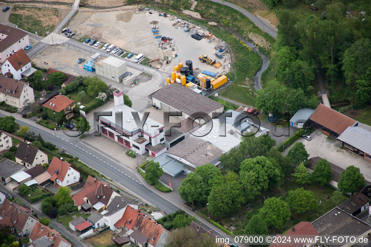 Aerial view of Fuchs Metallbau GmbH Hofheimer Straße in Schonungen in the state Bavaria, Germany