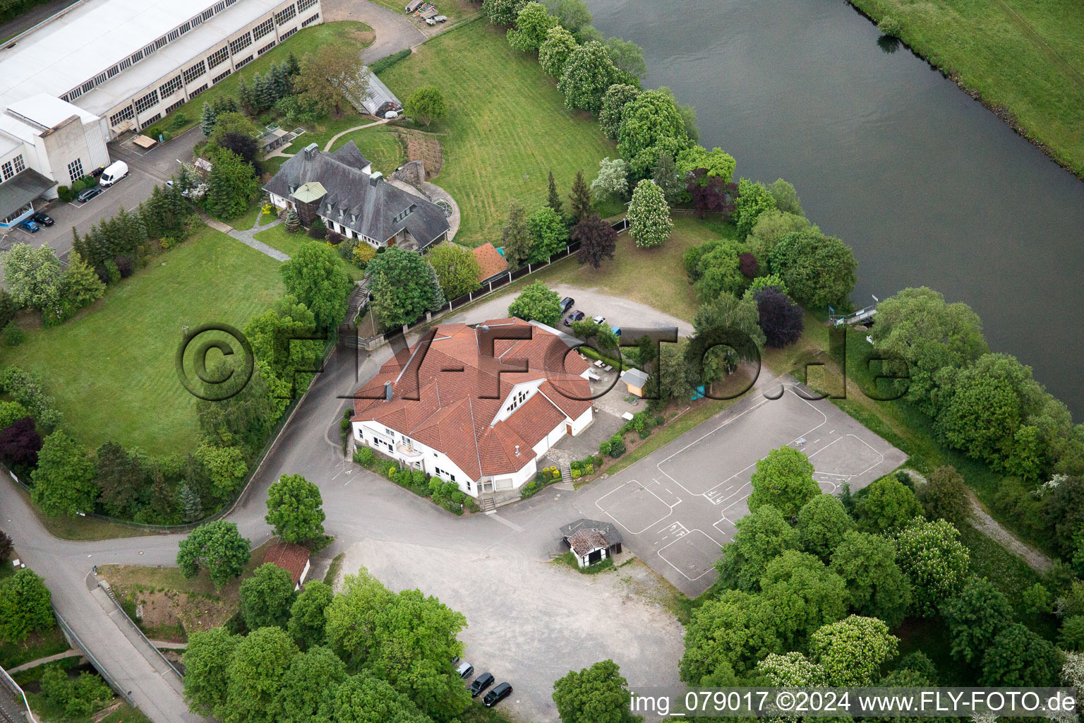 Schonungen in the state Bavaria, Germany viewn from the air