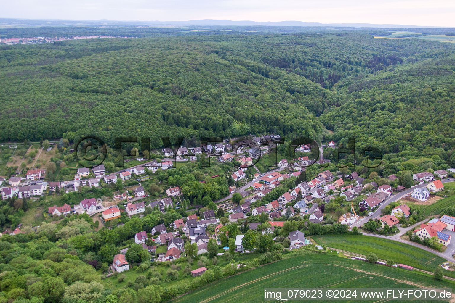 Hennebergstr in the district Mainberg in Schonungen in the state Bavaria, Germany