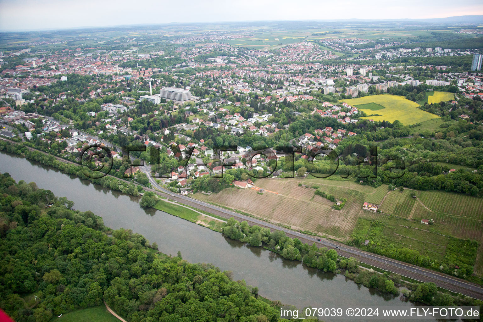 Aerial view of Schweinfurt in the state Bavaria, Germany