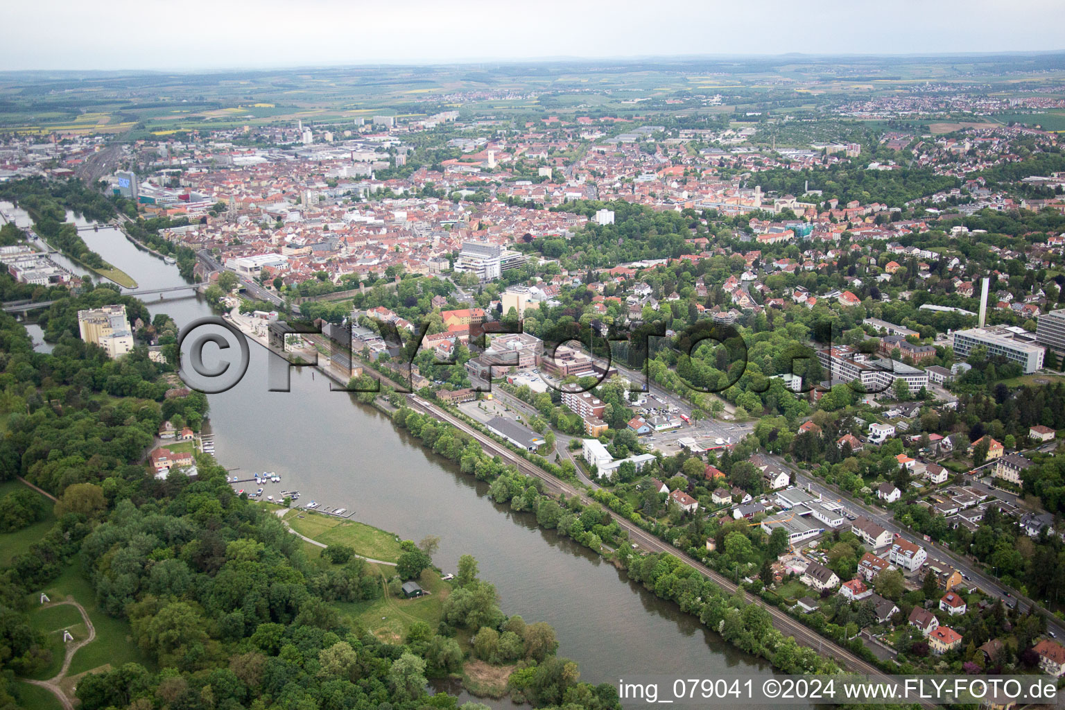 Aerial photograpy of Schweinfurt in the state Bavaria, Germany