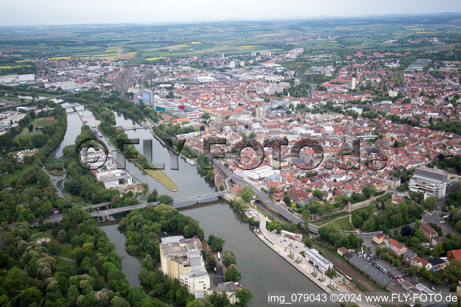 Oblique view of Schweinfurt in the state Bavaria, Germany