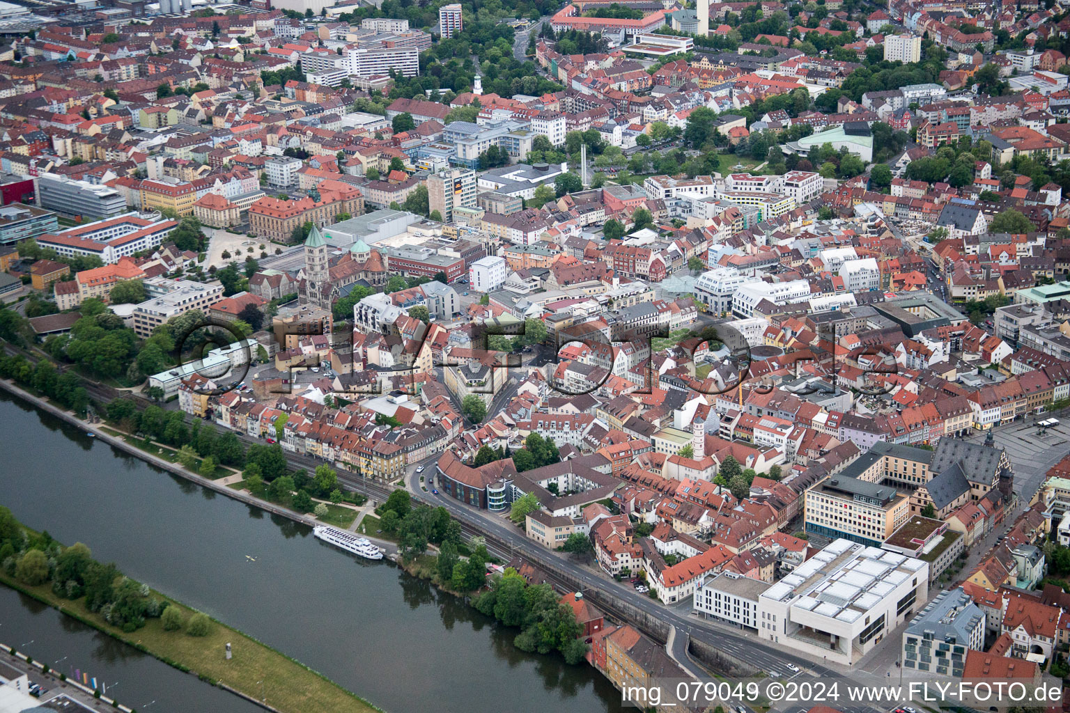 Schweinfurt in the state Bavaria, Germany seen from above