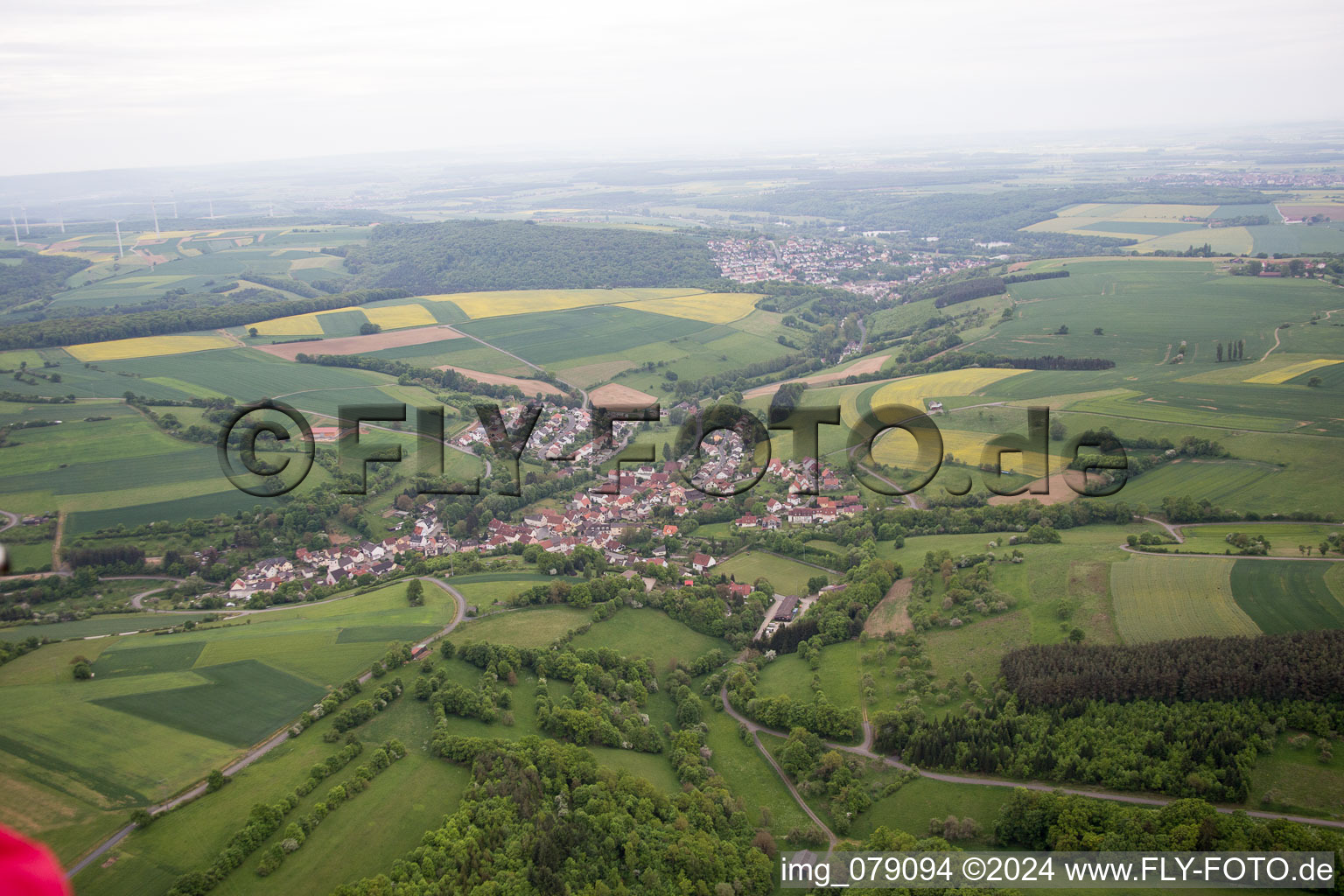 Drone image of Schonungen in the state Bavaria, Germany