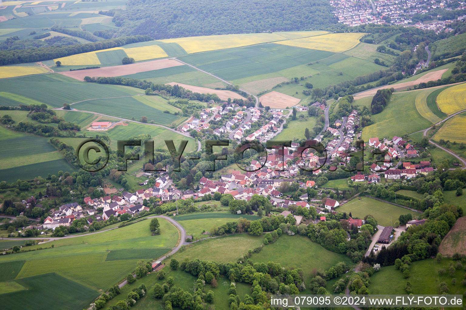 Schonungen in the state Bavaria, Germany from the drone perspective