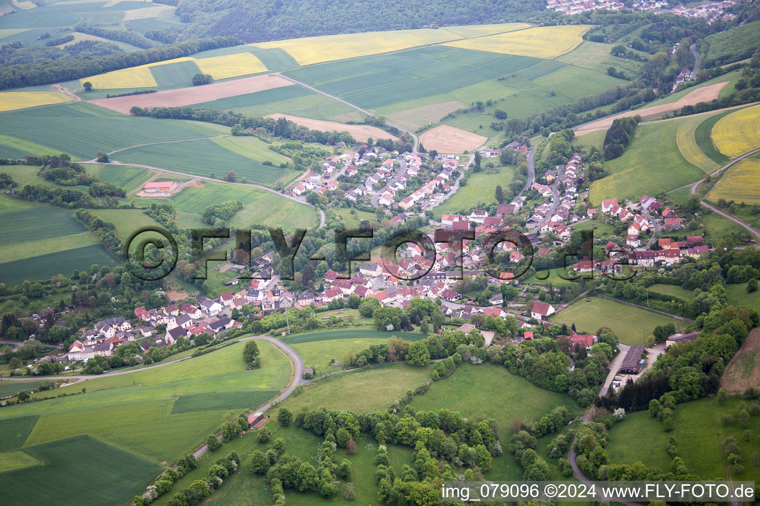 Schonungen in the state Bavaria, Germany from a drone