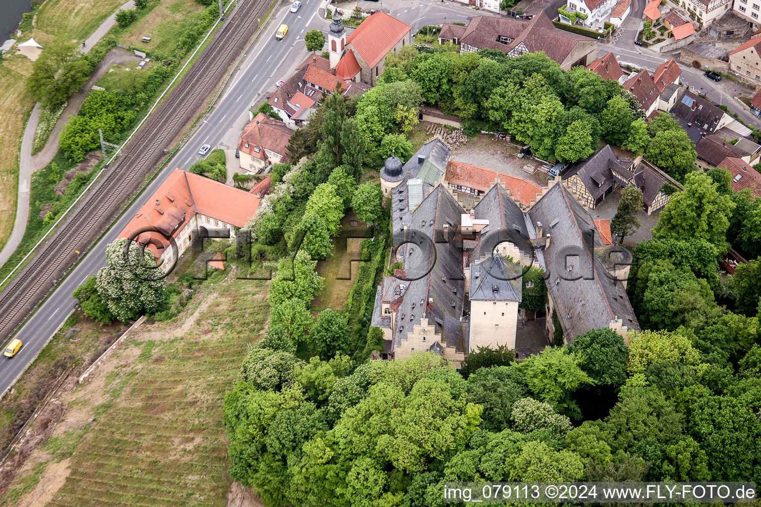 Castle of Schloss Schloss Mainberg in the district Mainberg in Schonungen in the state Bavaria, Germany