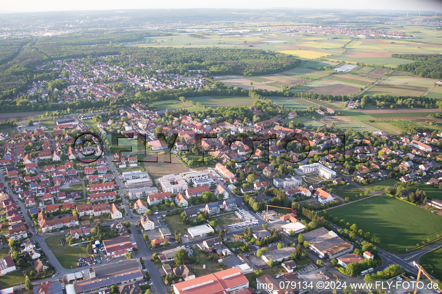 Aerial photograpy of Schwebheim in the state Bavaria, Germany