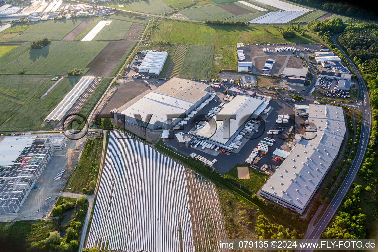 Industrial area and company settlement West in Röthlein in the state Bavaria, Germany