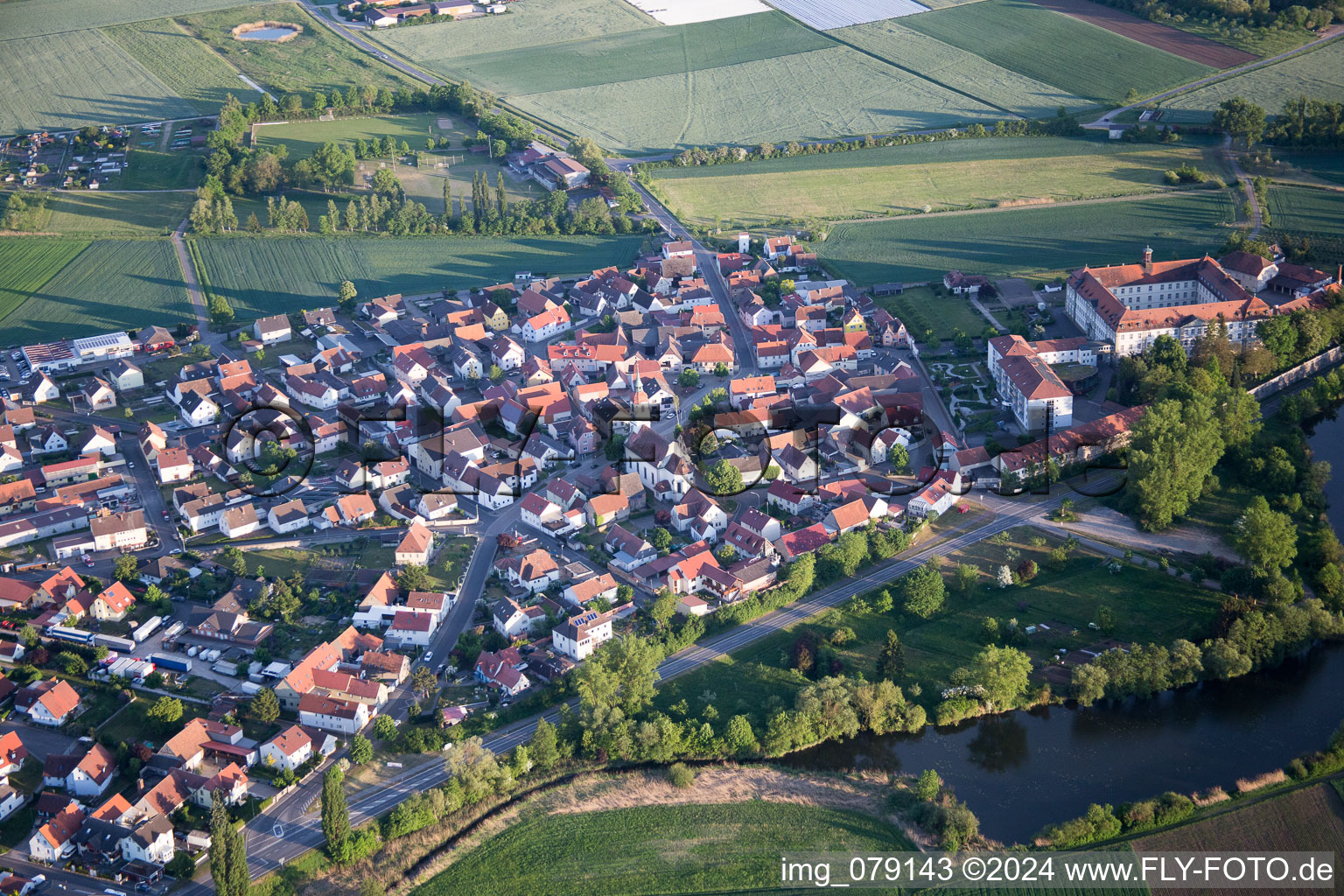 Aerial photograpy of District Heidenfeld in Röthlein in the state Bavaria, Germany