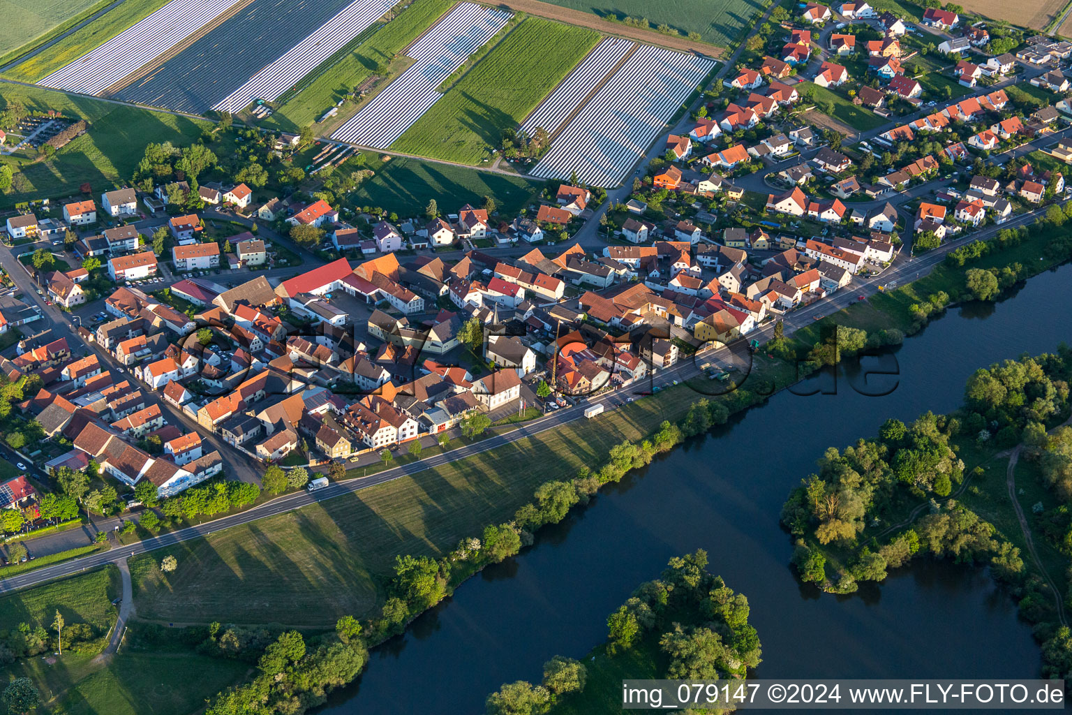 Aerial photograpy of Hirschfeld in the state Bavaria, Germany