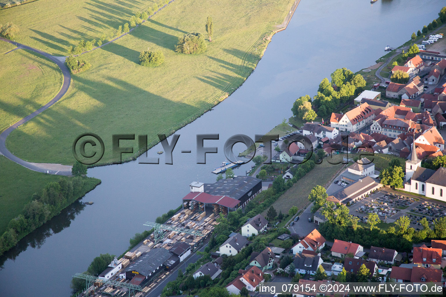 Aerial view of Wipfeld in the state Bavaria, Germany