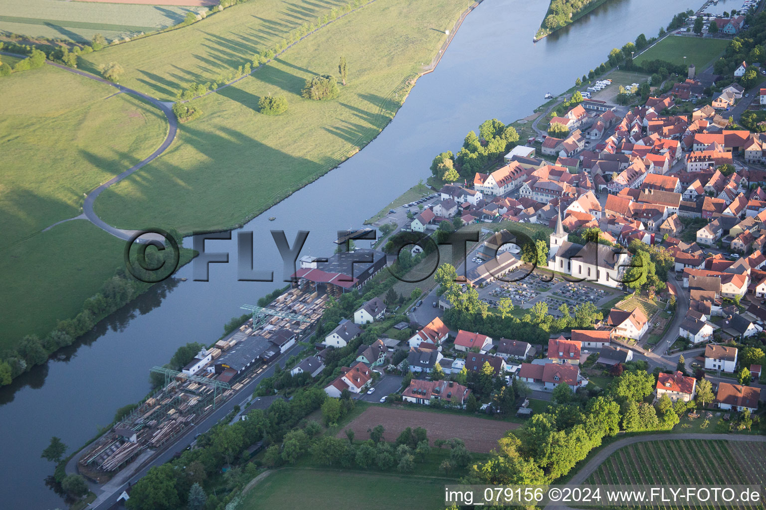 Oblique view of Wipfeld in the state Bavaria, Germany