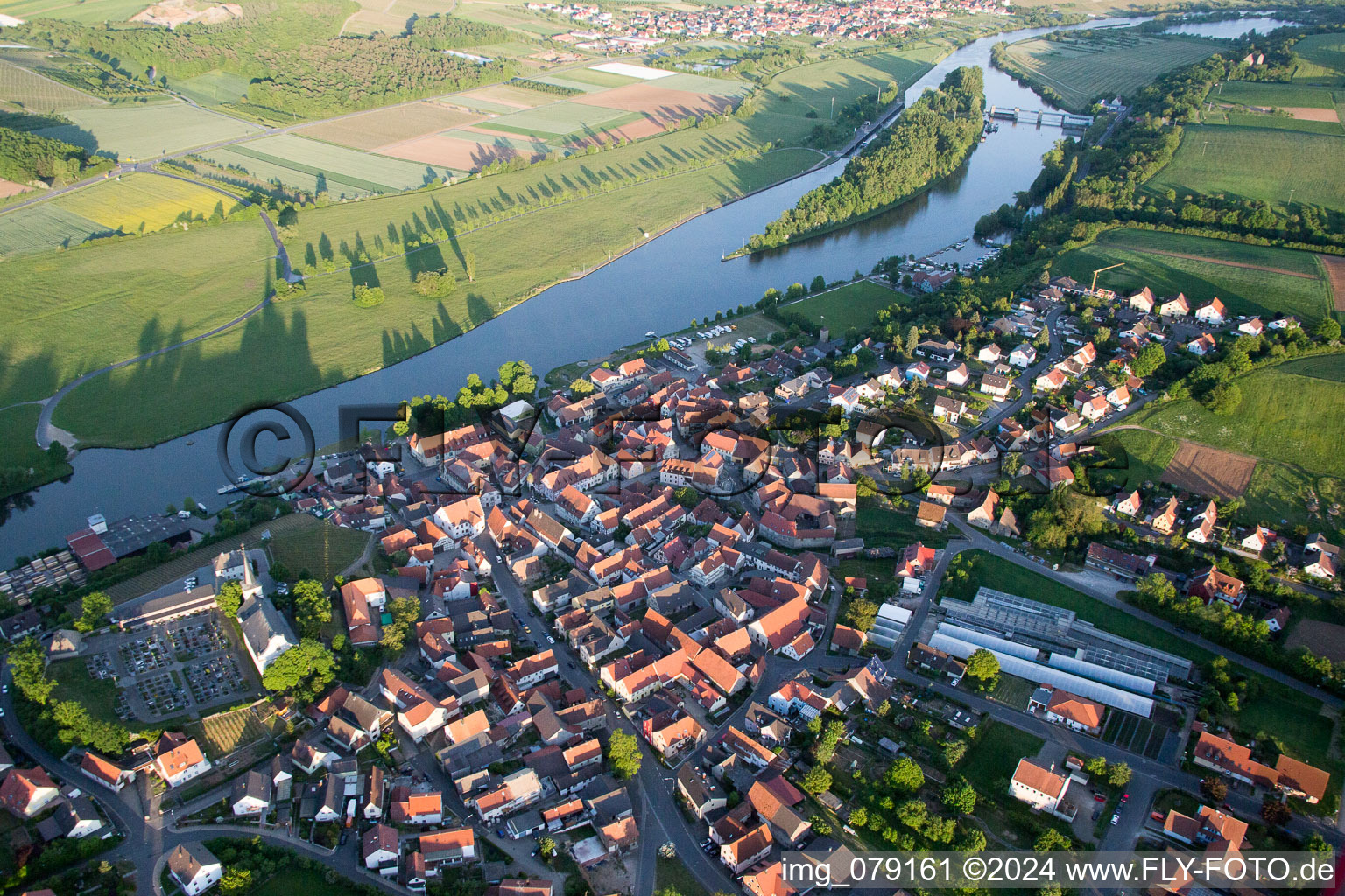 Wipfeld in the state Bavaria, Germany from the plane