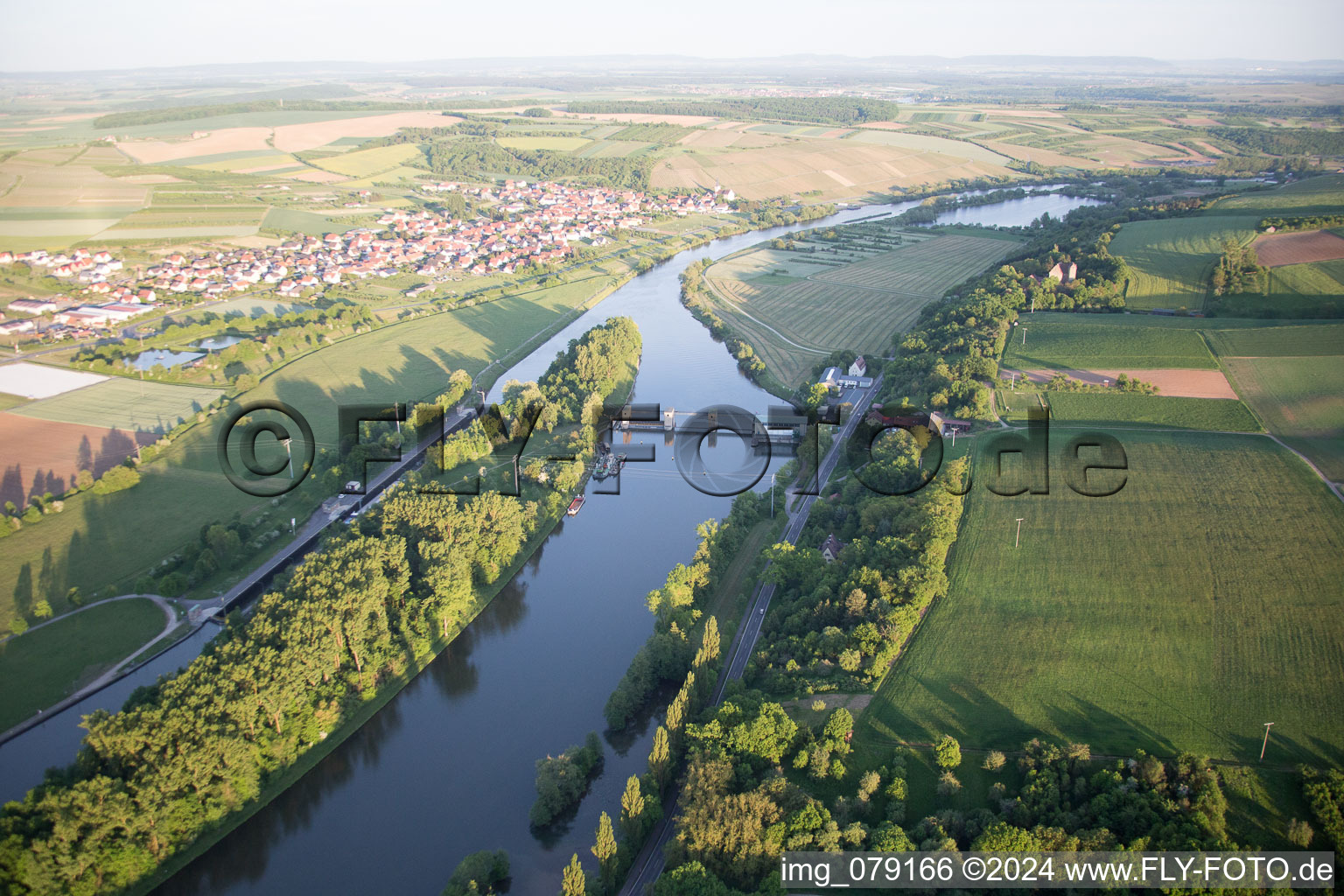 Bird's eye view of Wipfeld in the state Bavaria, Germany