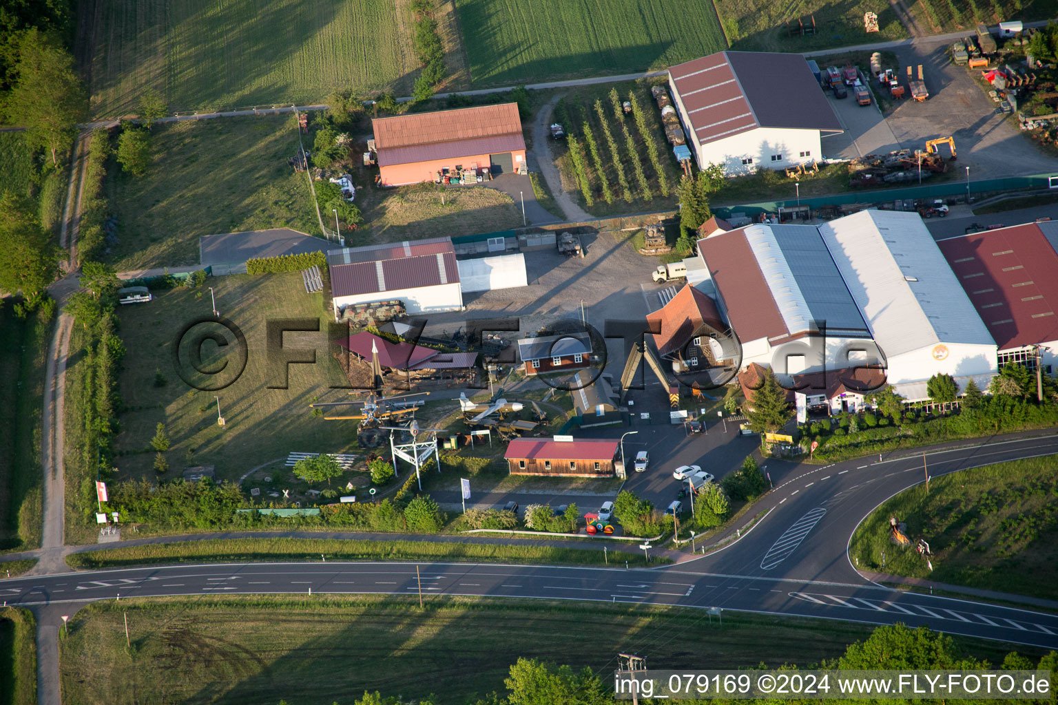 Aerial view of Military Museum in the district Stammheim in Kolitzheim in the state Bavaria, Germany