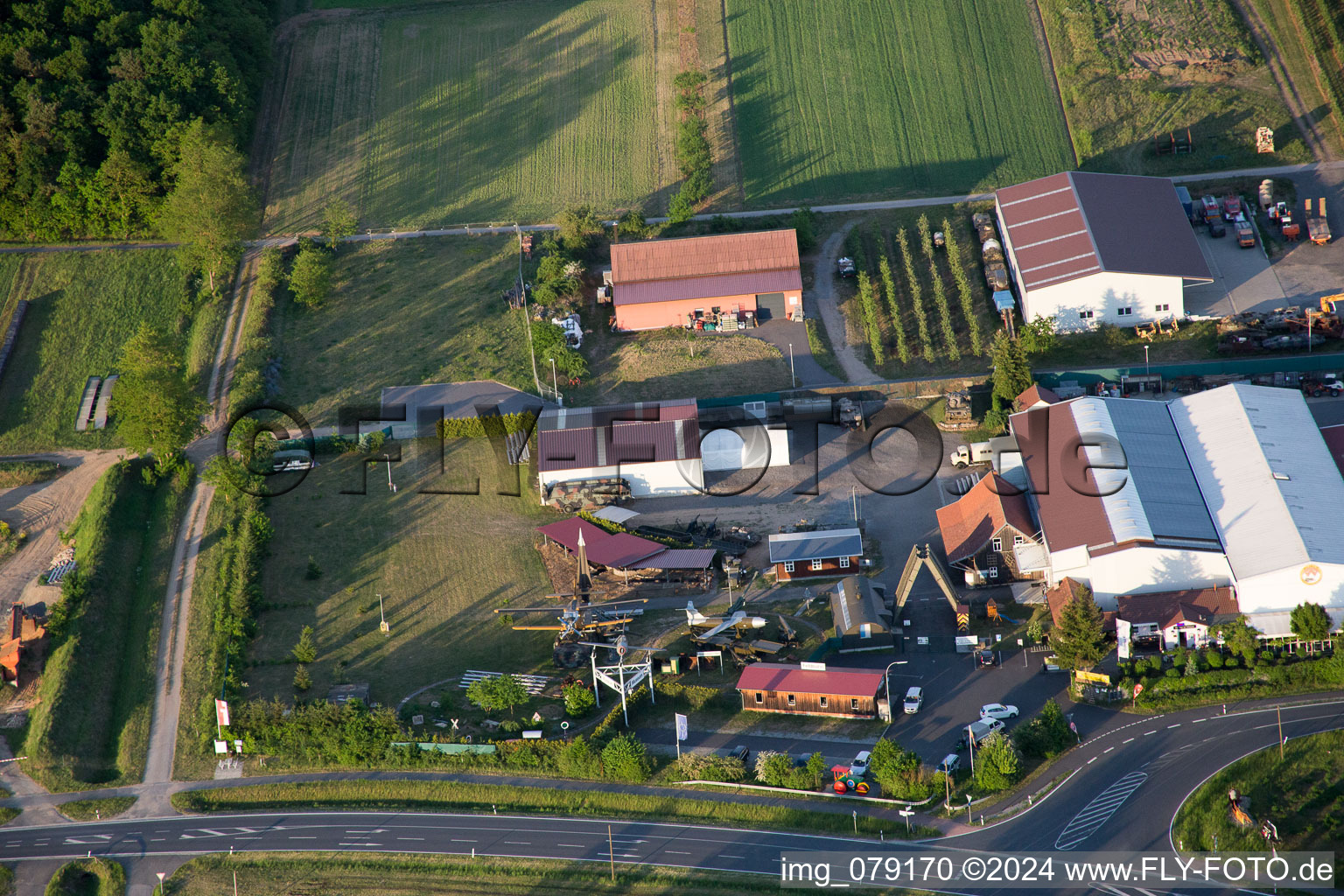 Aerial photograpy of Military Museum in the district Stammheim in Kolitzheim in the state Bavaria, Germany