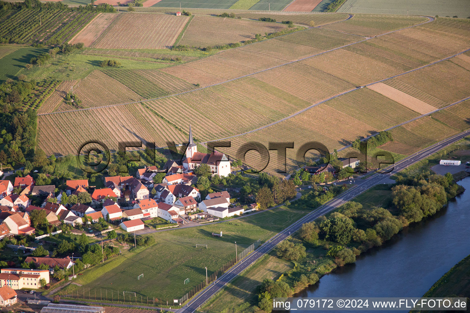 Church path in the district Stammheim in Kolitzheim in the state Bavaria, Germany