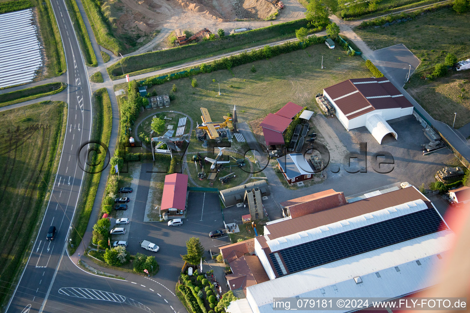 Bird's eye view of Military Museum in the district Stammheim in Kolitzheim in the state Bavaria, Germany