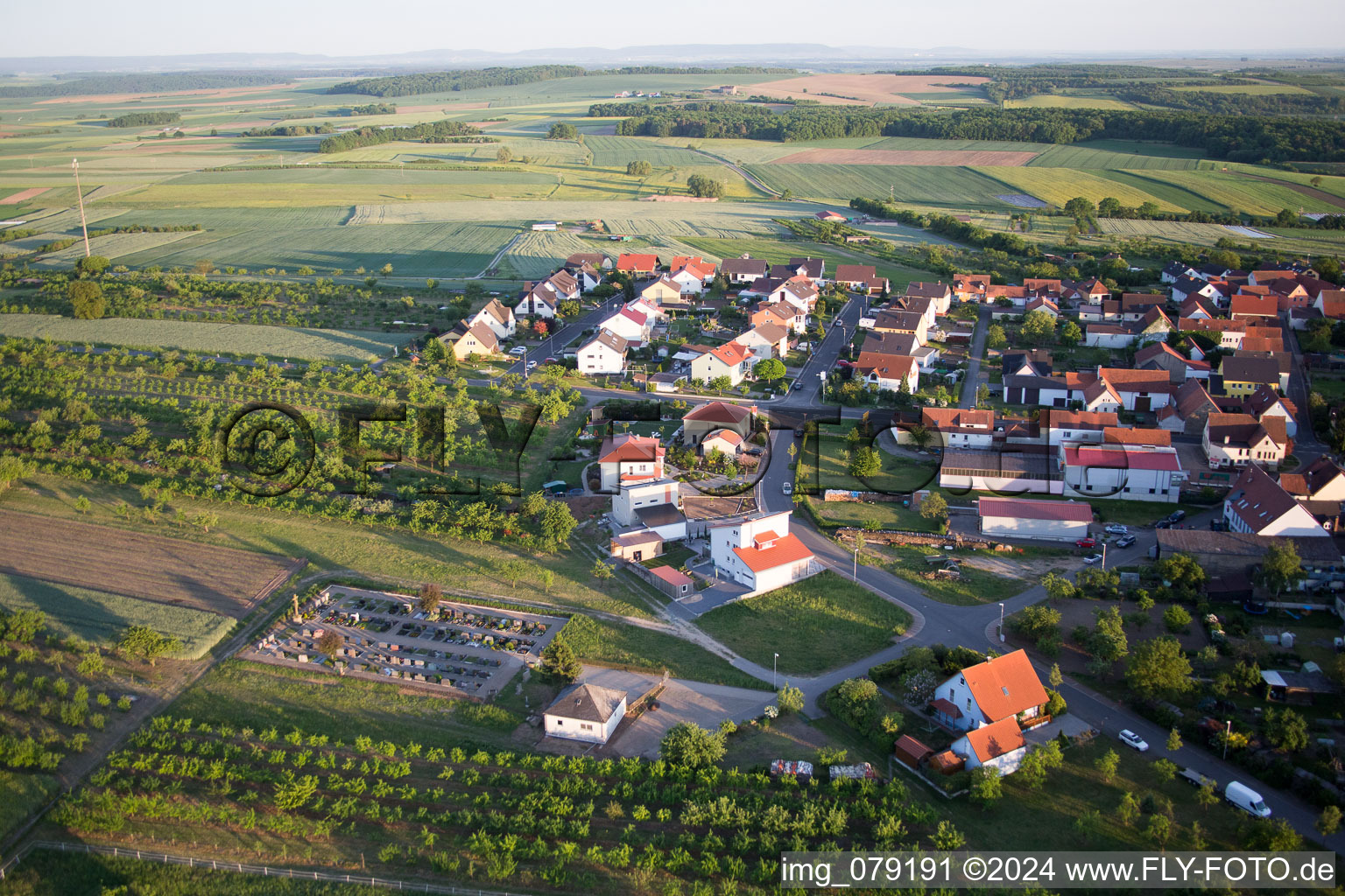 District Lindach in Kolitzheim in the state Bavaria, Germany out of the air