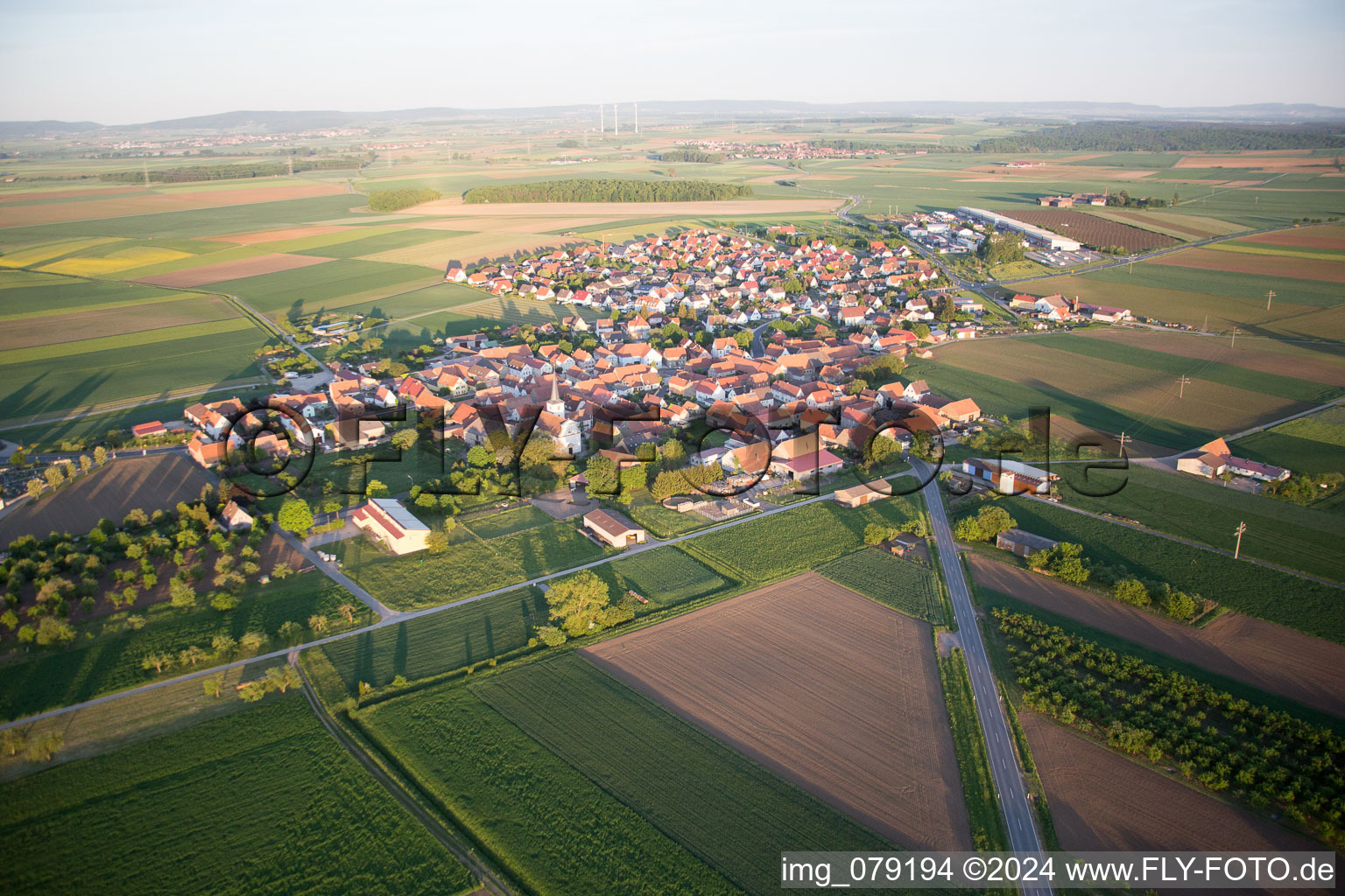 Kolitzheim in the state Bavaria, Germany out of the air