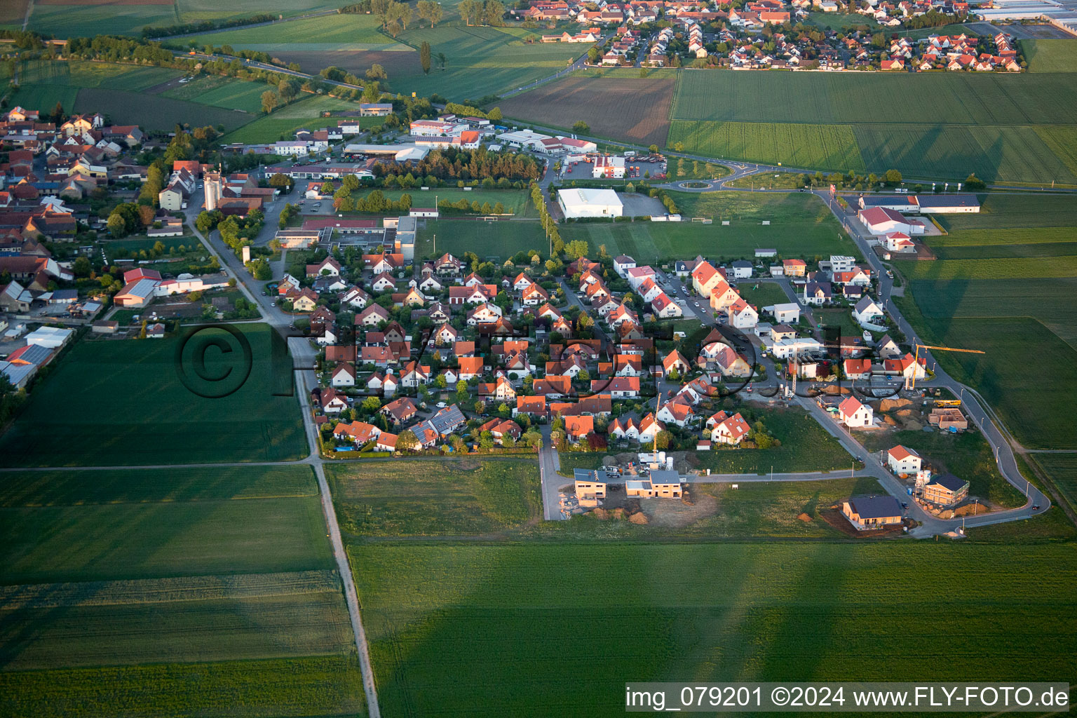 Kolitzheim in the state Bavaria, Germany from the drone perspective