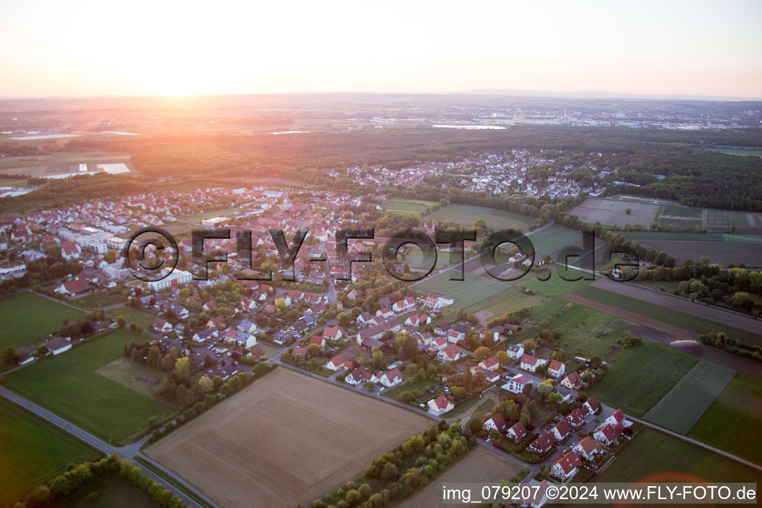 Schwebheim in the state Bavaria, Germany seen from above