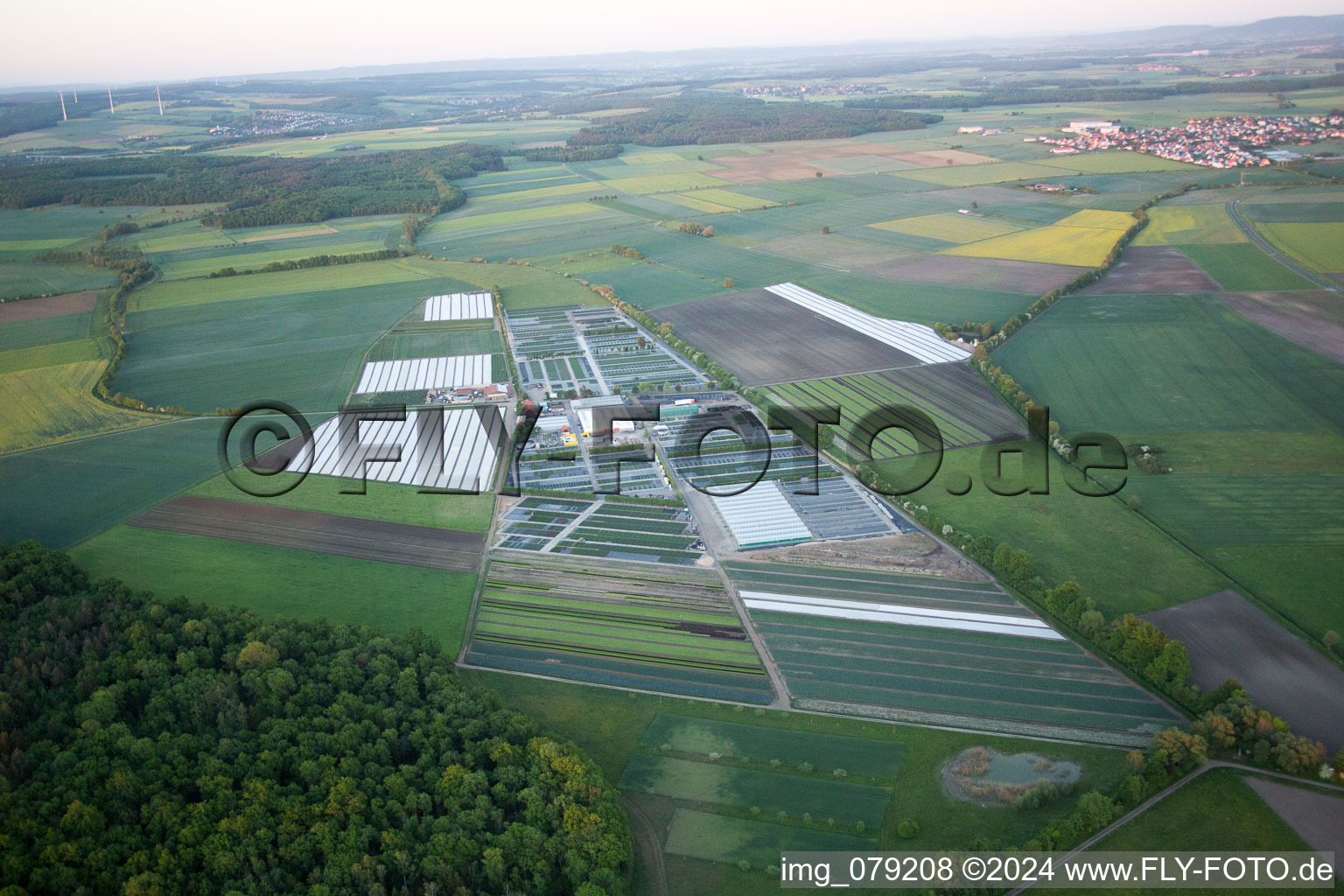 Schwebheim in the state Bavaria, Germany from the plane