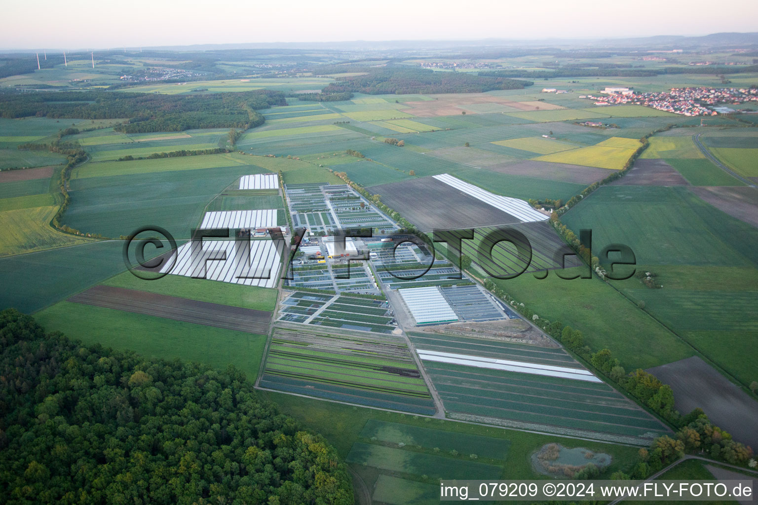 Bird's eye view of Schwebheim in the state Bavaria, Germany