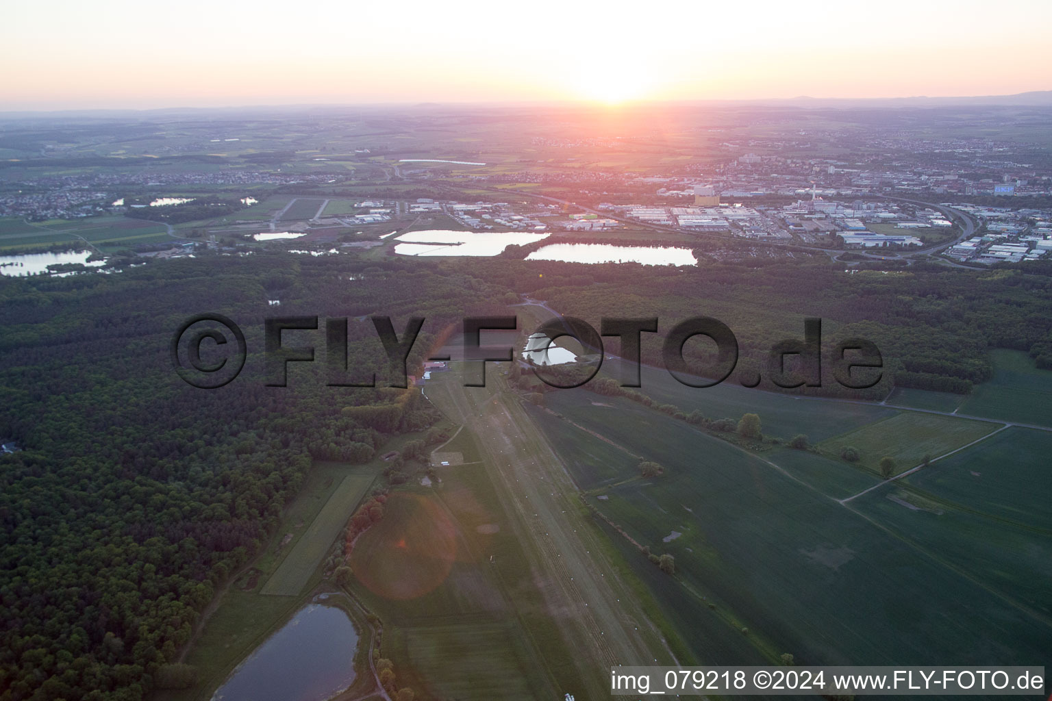 EDFS at Sunset in Schweinfurt in the state Bavaria, Germany out of the air