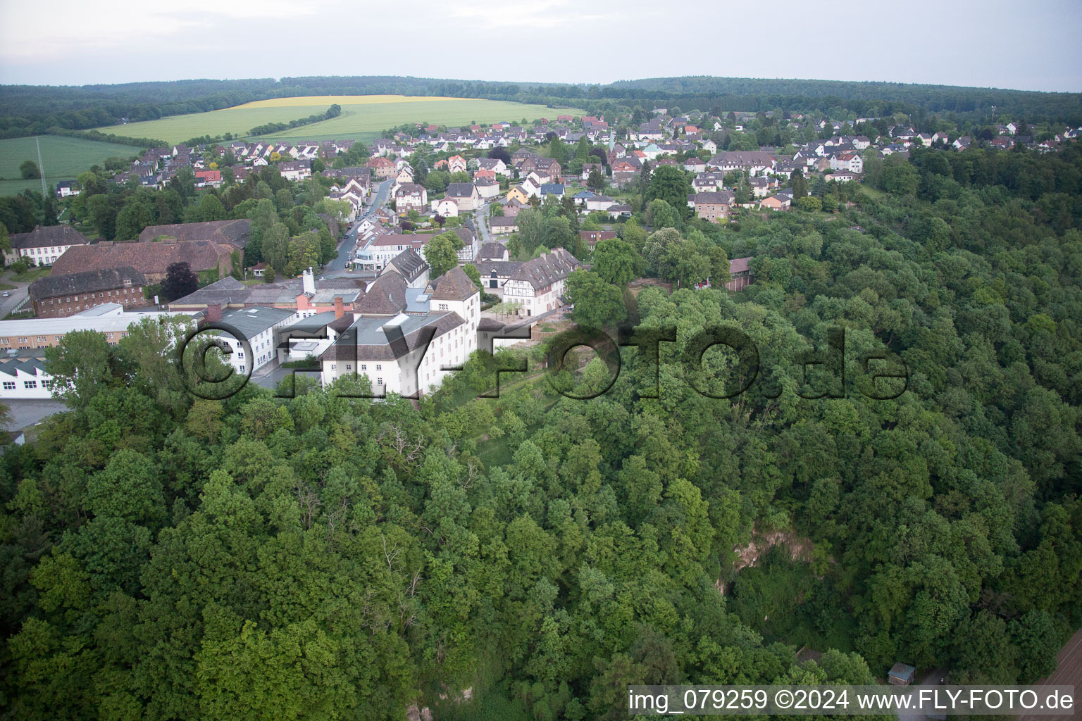 Fürstenberg in the state Lower Saxony, Germany from above