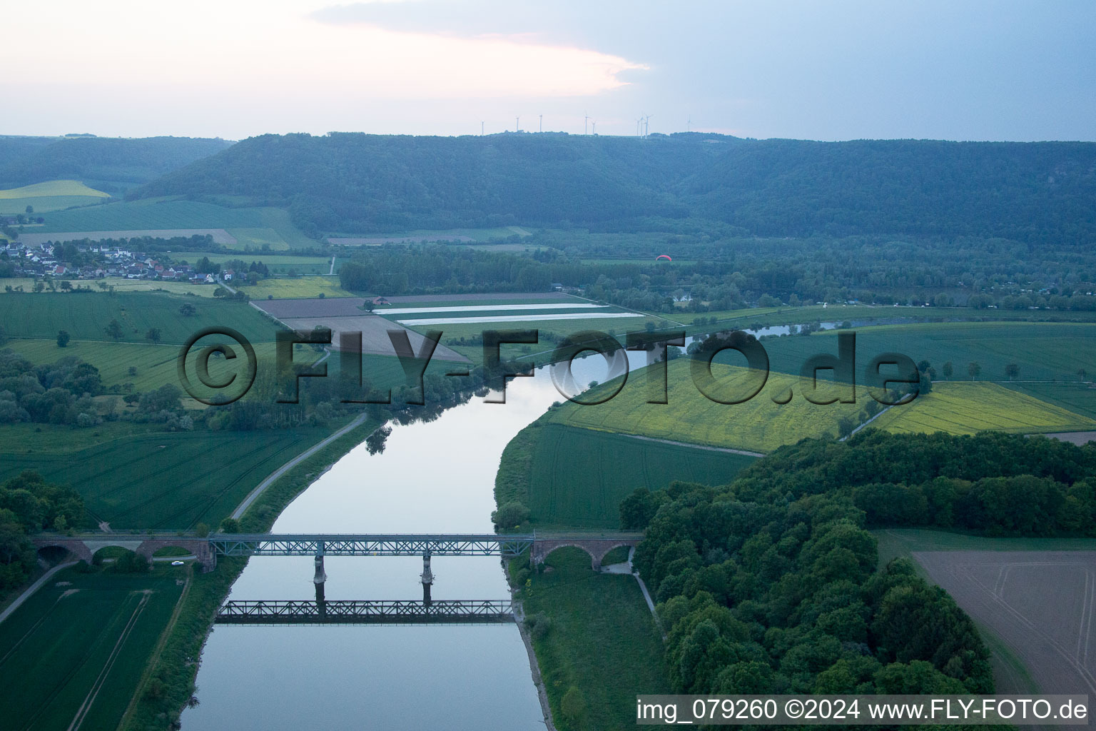 Fürstenberg in the state Lower Saxony, Germany out of the air