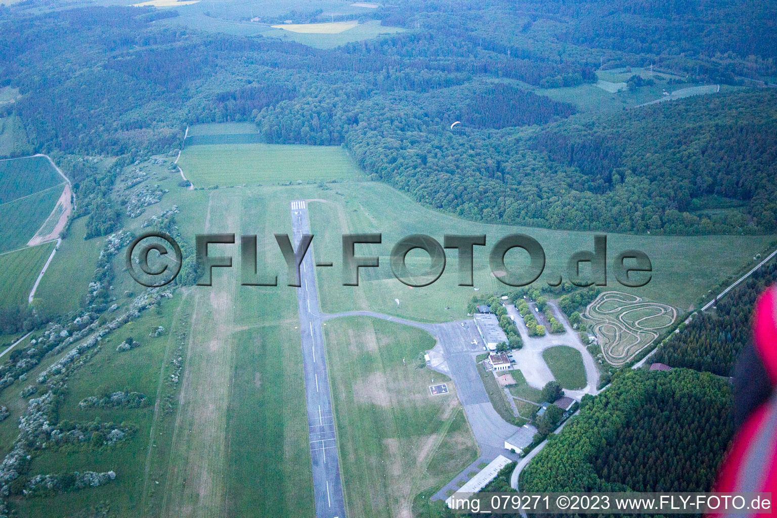 Aerial view of Holzminden (Rauschenberg Airfield) in Höxter in the state North Rhine-Westphalia, Germany