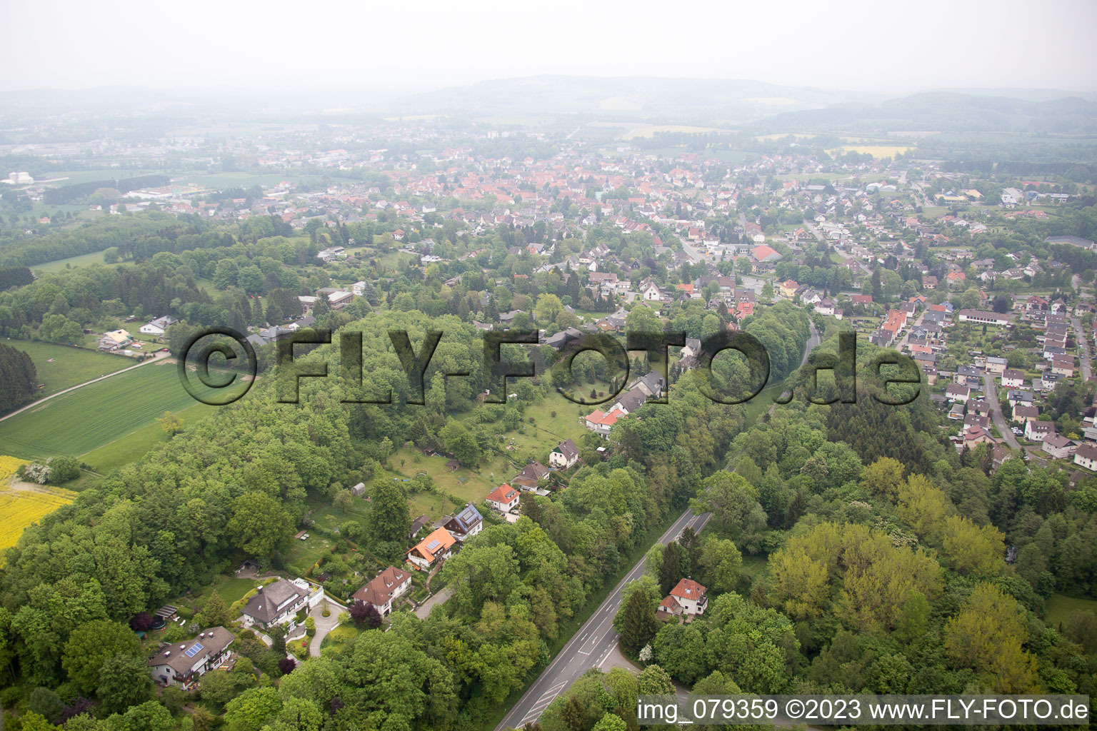 Aerial view of Horn-Bad Meinberg in the state North Rhine-Westphalia, Germany