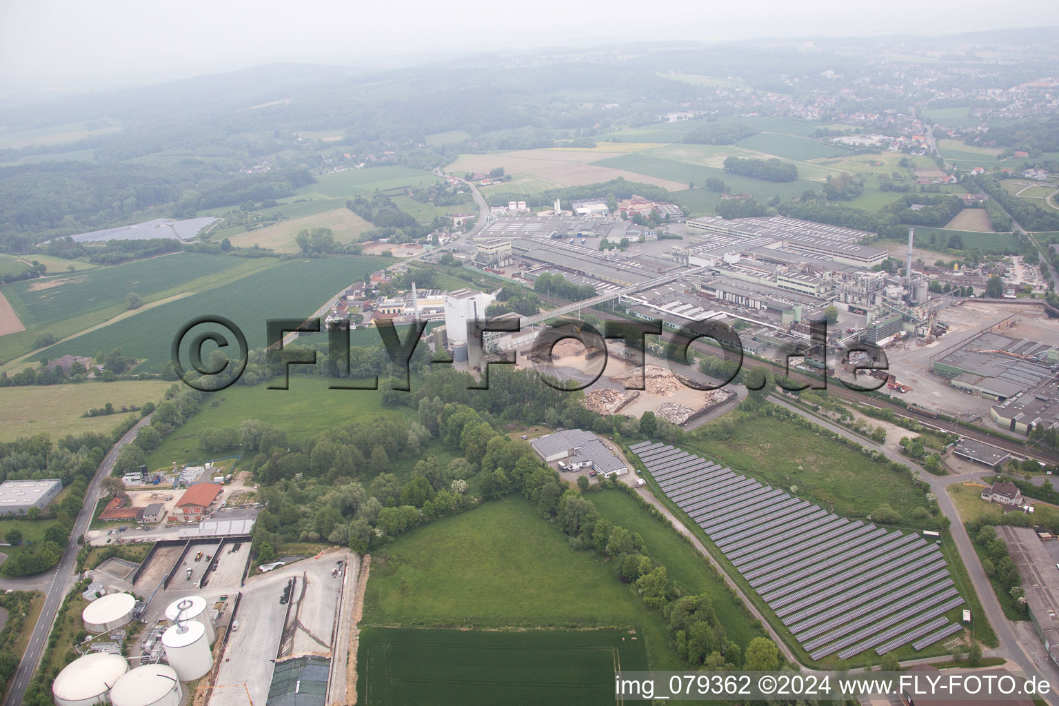 Oblique view of Horn-Bad Meinberg in the state North Rhine-Westphalia, Germany