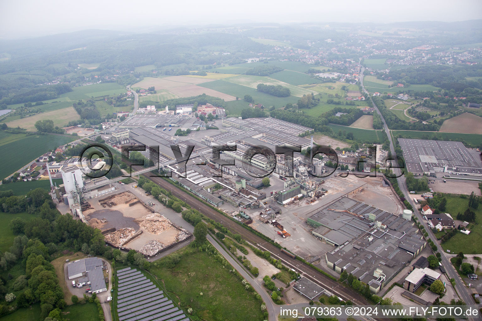 Horn-Bad Meinberg in the state North Rhine-Westphalia, Germany from above