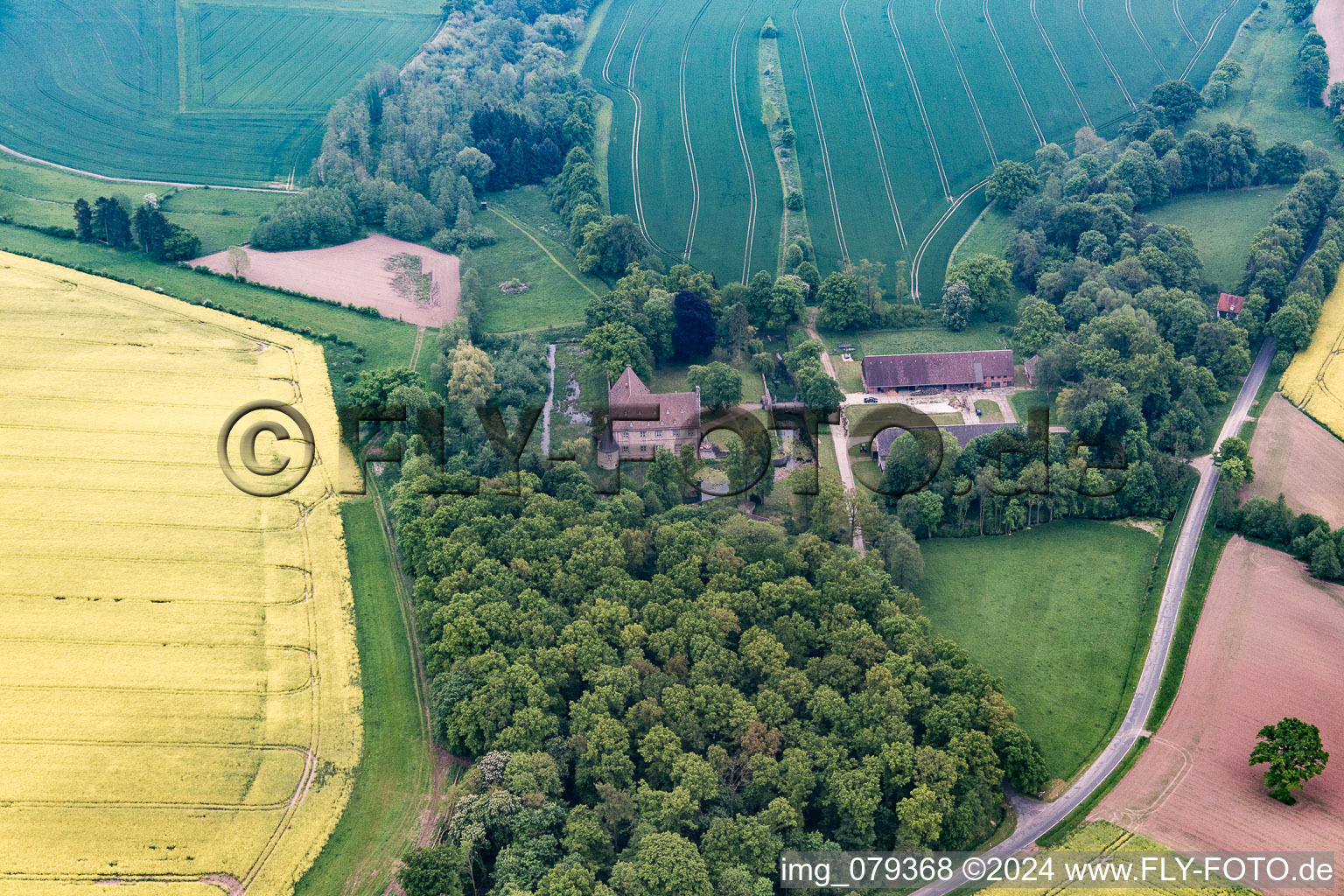 Thienhausen moated castle in the district Rolfzen in Steinheim in the state North Rhine-Westphalia, Germany